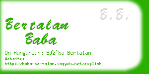 bertalan baba business card